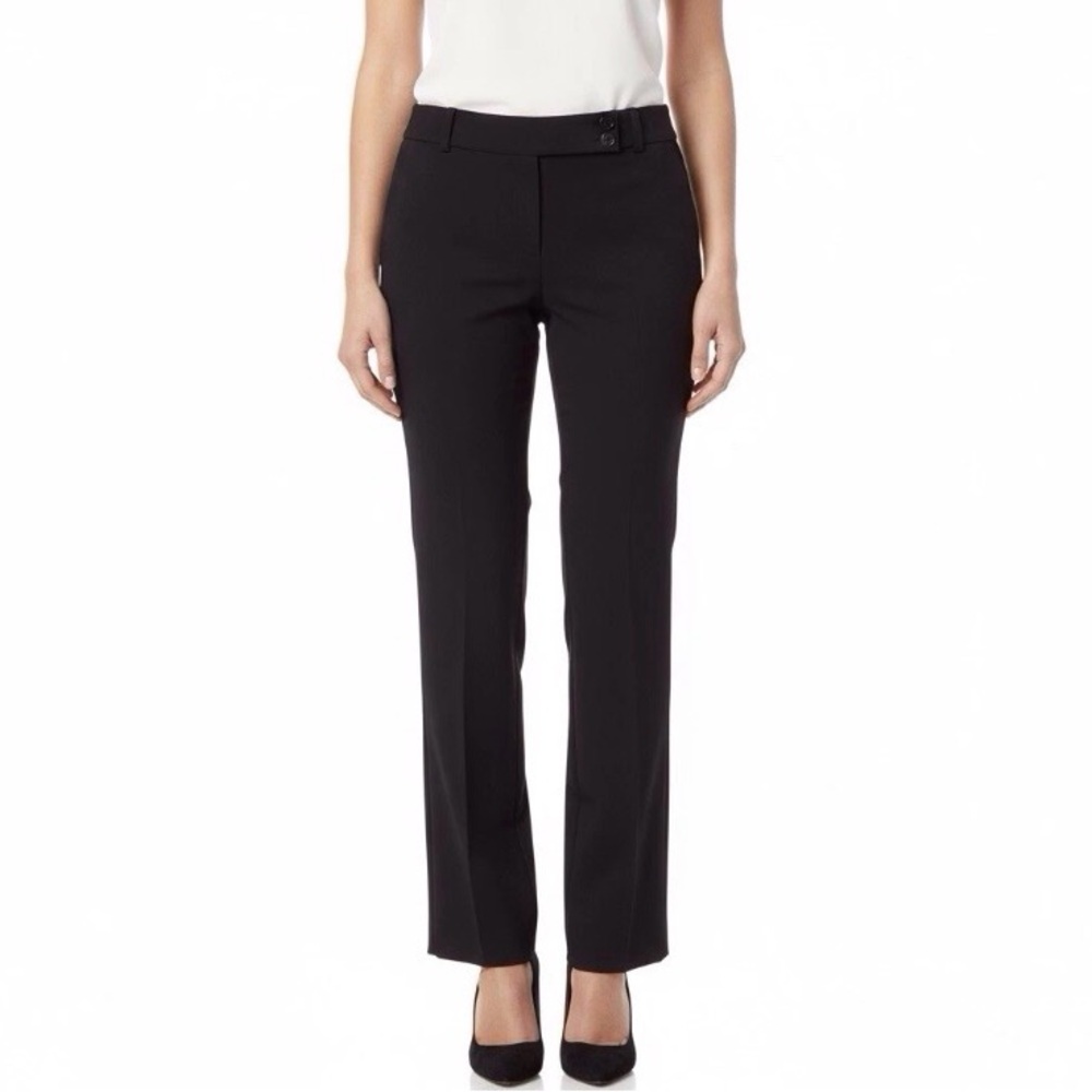 Ann Taylor Lindsay Black Work Dress Pants Petite Lined Straight Leg Preppy 00P